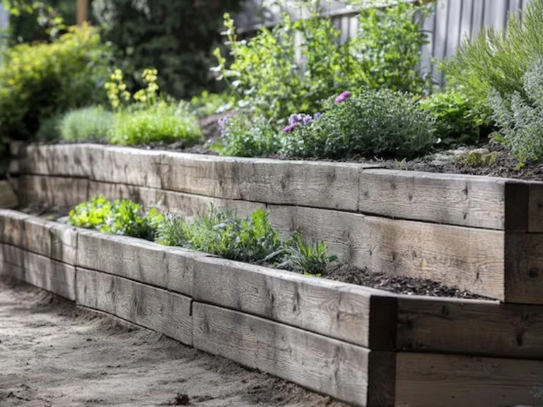 pressure treated wood garden wall