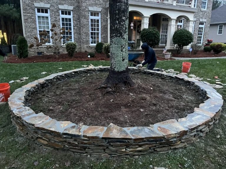 natural stone garden wall