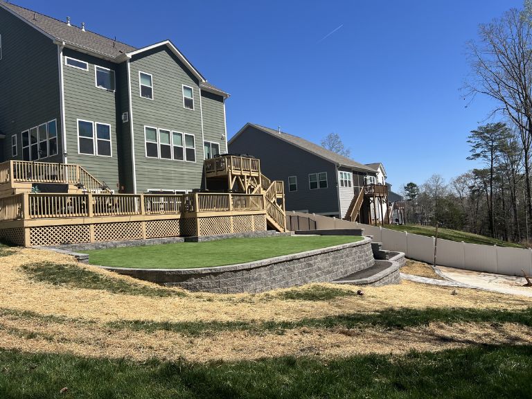 Edge and perimeter finishing of artificial turf at Roselyn Lancaster SC — CLT Pros installation showing clean border detail