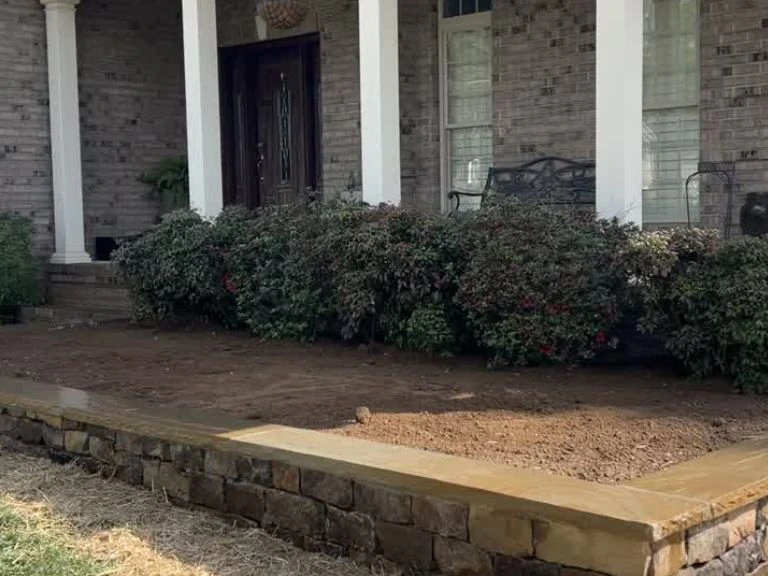 Stone raised garden bed Mount Holly NC by CLT Pros