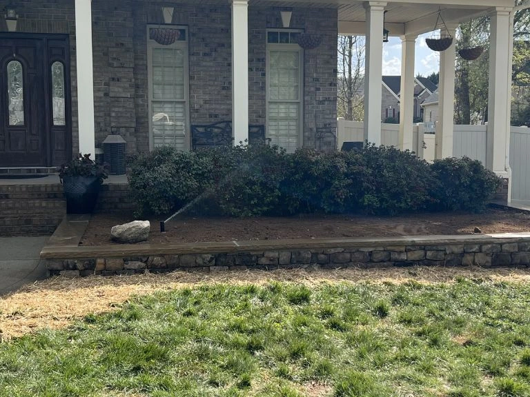 Custom stonework and garden bed Mount Holly NC by CLT Pros