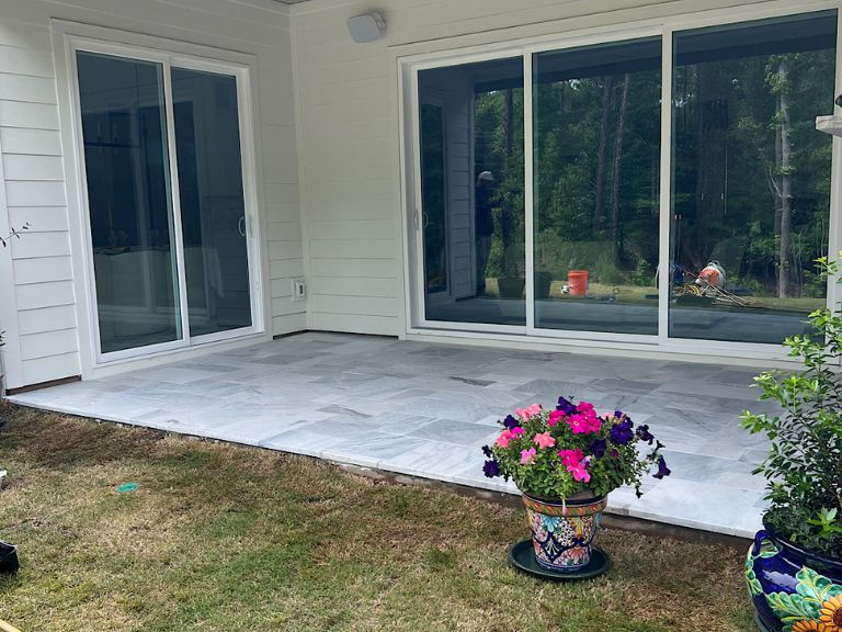White marble decorative stone landscape in Indian Land SC — CLT Pros Lancaster County