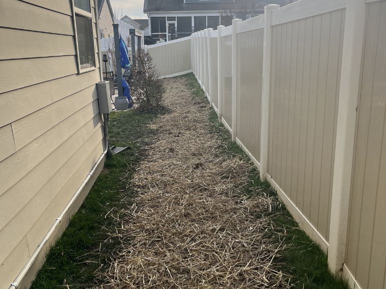 Completed French drain installation in Huntersville NC backyard — CLT Pros Mecklenburg County drainage